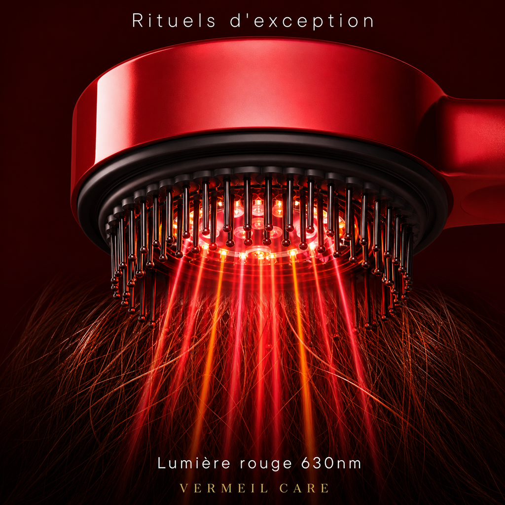 Peigne Masseur Cuir Chevelu LED Rouge – Stimulation & Repousse
