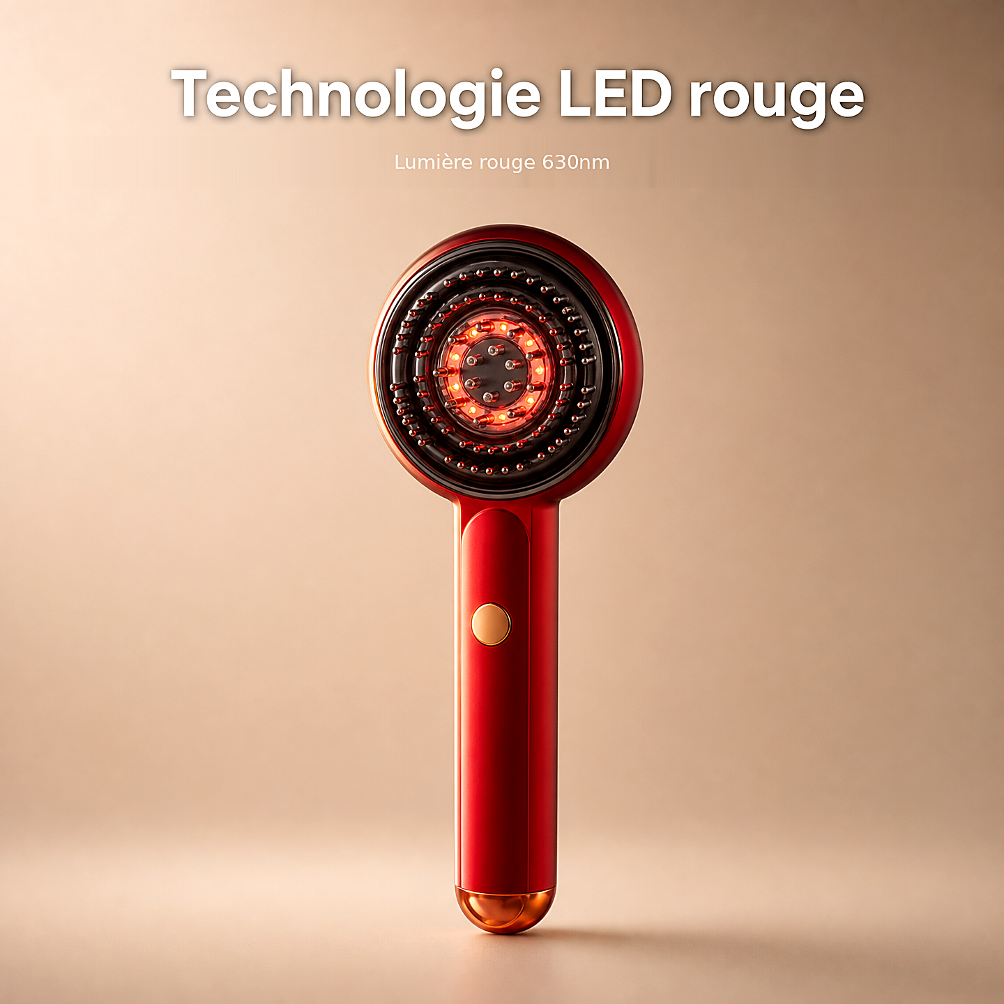 Peigne Masseur Cuir Chevelu LED Rouge – Stimulation & Repousse